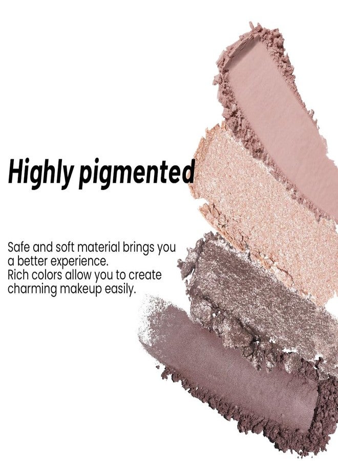 Hxssll 4-Color Neutral Nude Eyeshadow Palette – Matte & Shimmer Champagne Rose, Soft Taupe, Plum Brown & Silver Taupe Shades, High Pigment Blendable Mini Eye Shadow Kit for Daily Soft Glam & Blue Green Eyes - Image 3